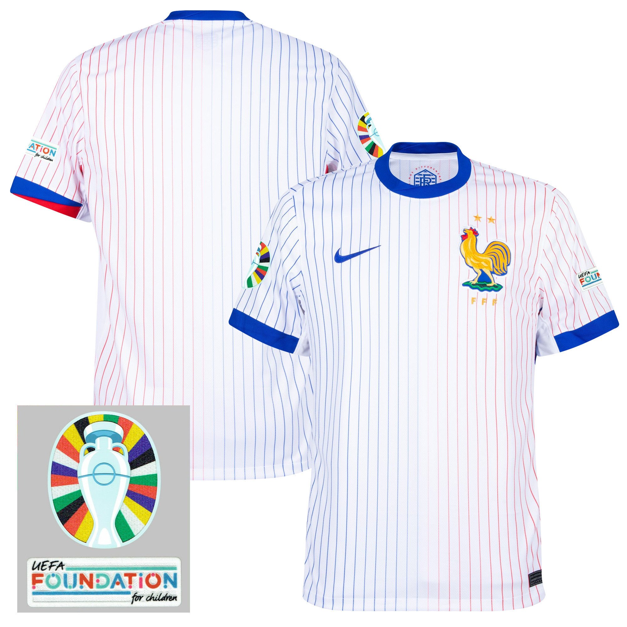 France National Team 2024/25 Away Jersey - Euro UEFA Patch - Men, White