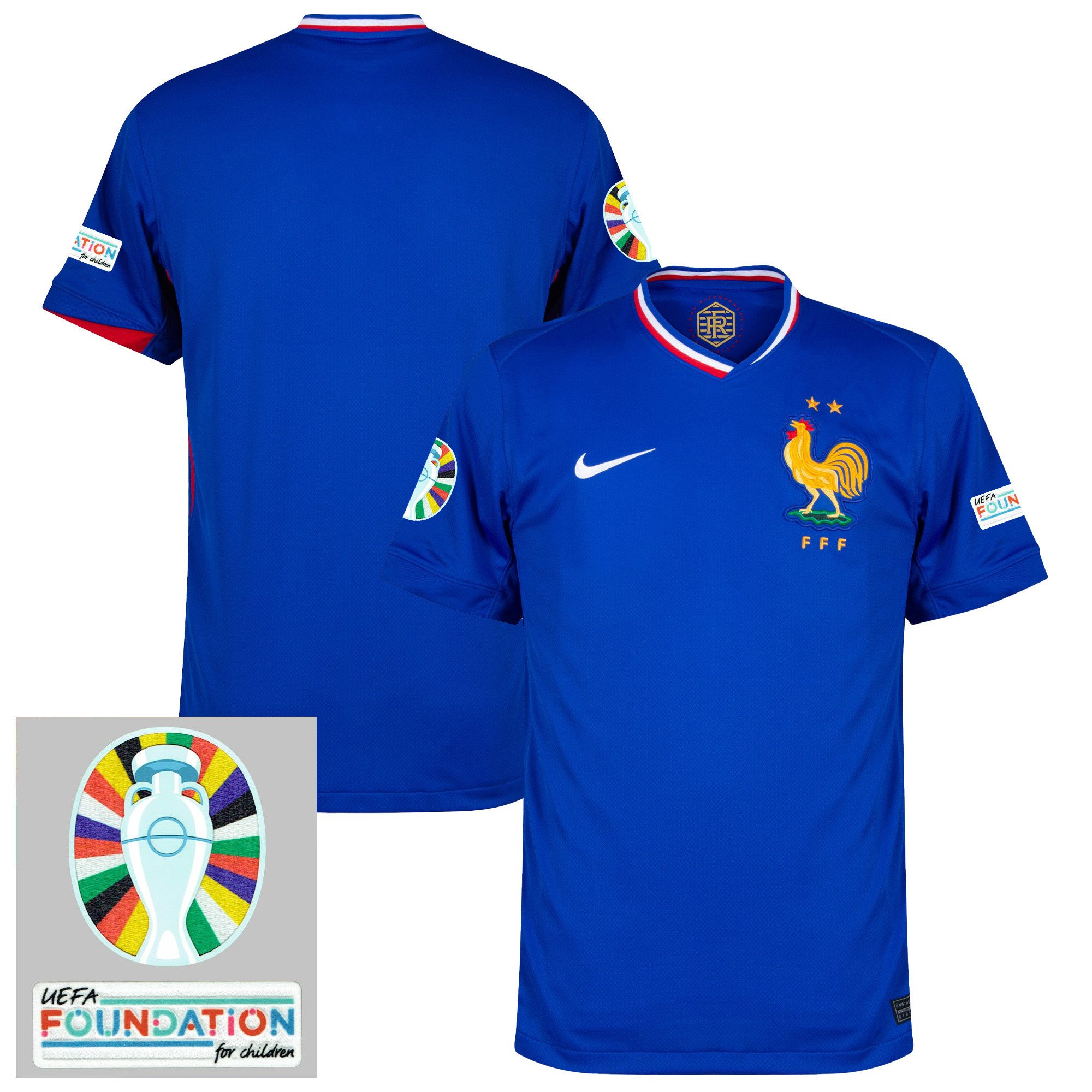 France National Team 2024/25 Home Jersey - Euro UEFA Patch - Men, Blue