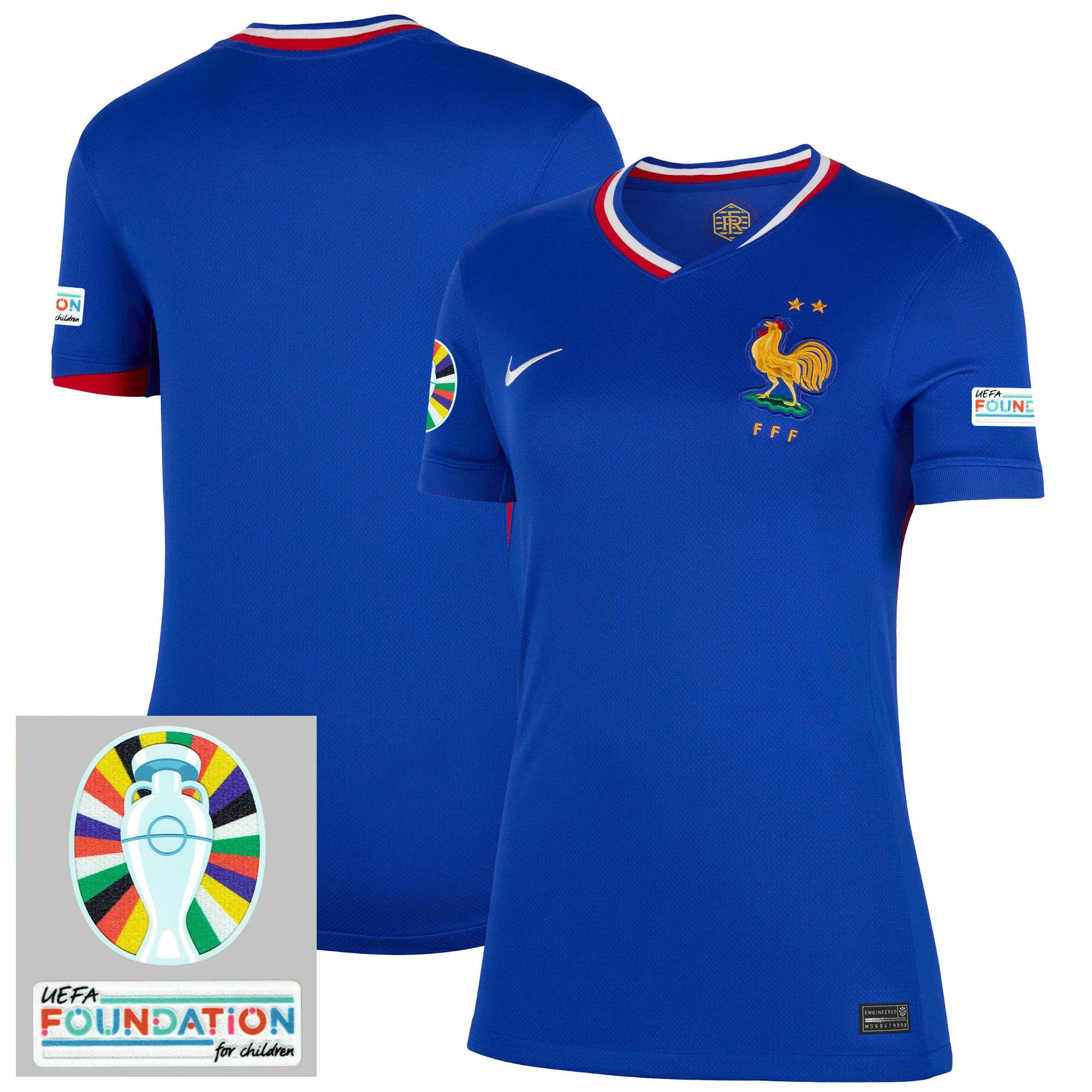 France National Team 2024/25 Women's Home Jersey - Euro UEFA Patch - Blue