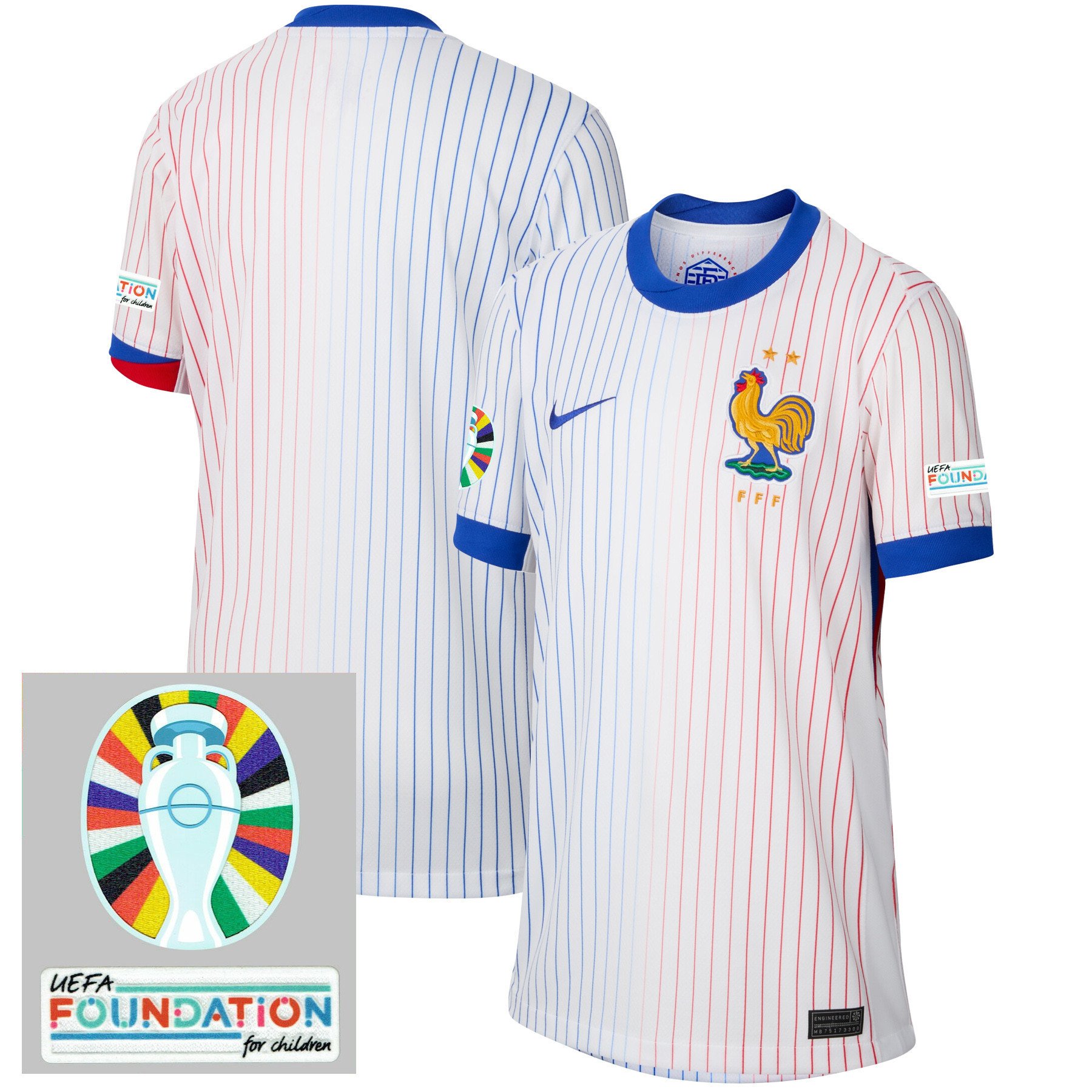 France National Team 2024/25 YOUTH Away Jersey - Euro UEFA Patch - White