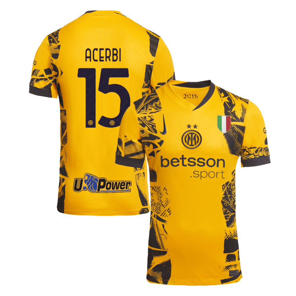 Francesco Acerbi 15 Inter Milan 2024/25 Third Men Jersey - Yellow