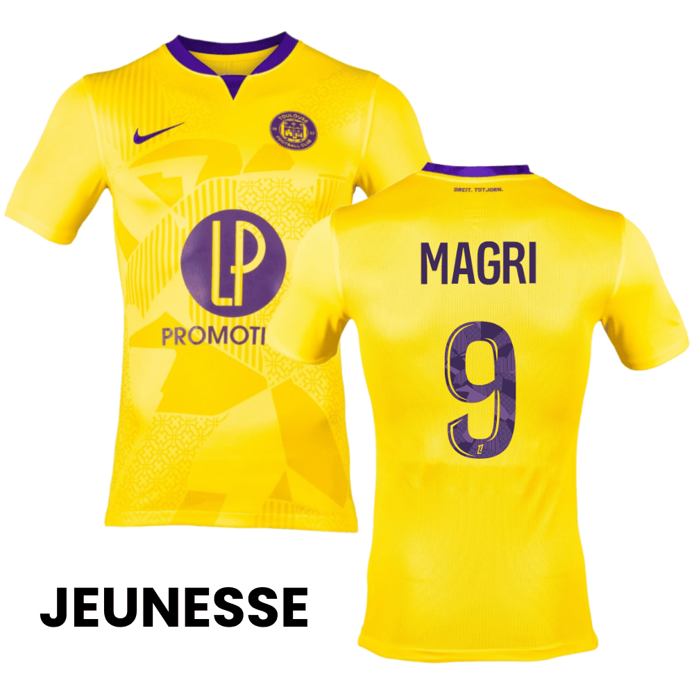 Frank Magri 9 Toulouse FC 2024/25 Away YOUTH Jersey - Yellow