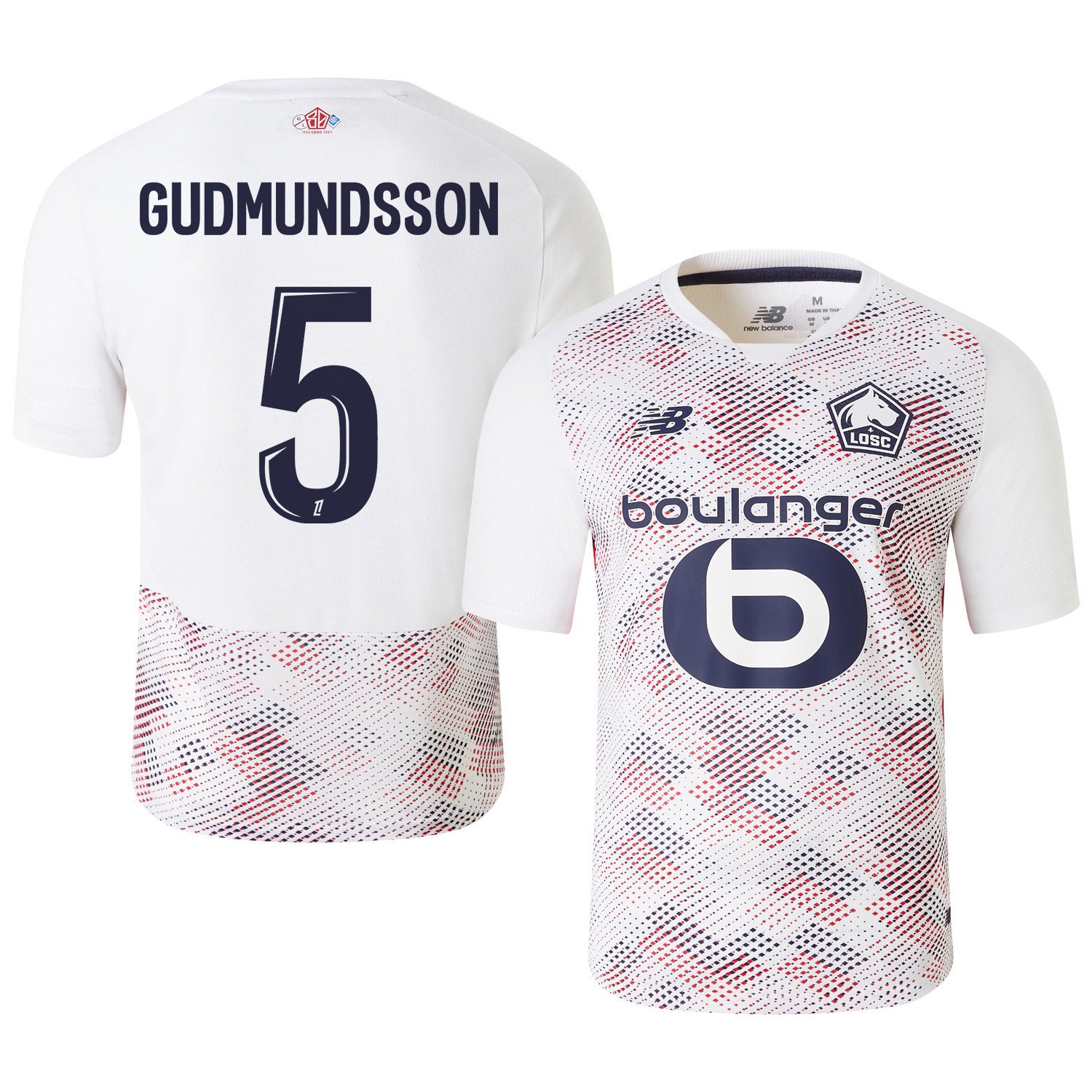 Gabriel Gudmundsson 5 LOSC Lille 2024/25 Away Men Jersey - White