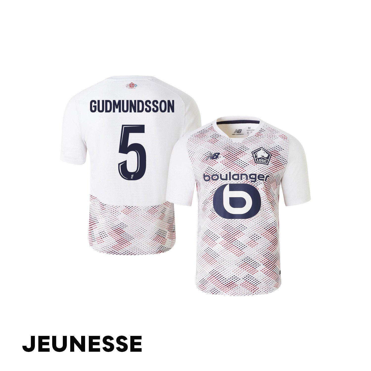 Gabriel Gudmundsson 5 LOSC Lille 2024/25 Away YOUTH Jersey - White