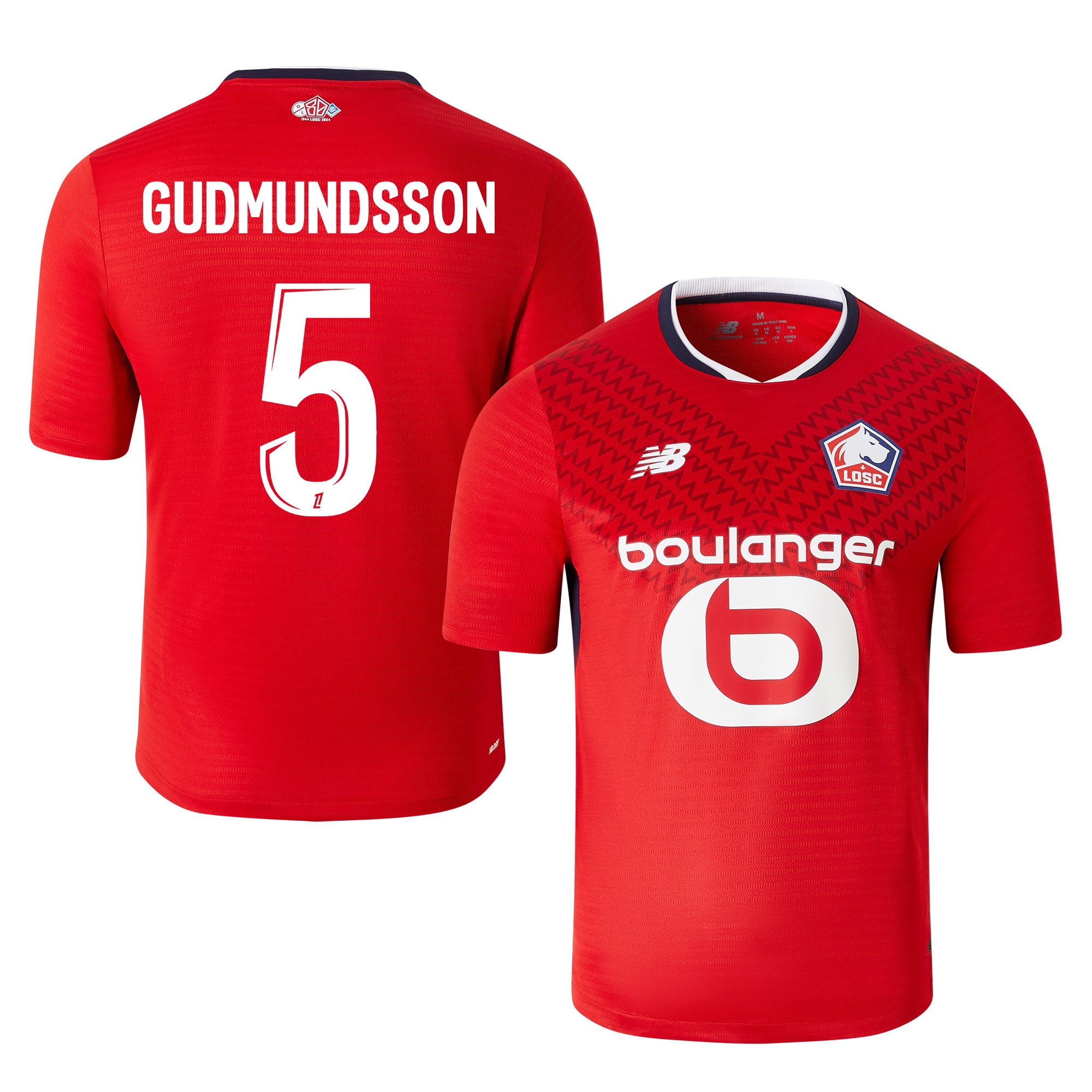 Gabriel Gudmundsson 5 LOSC Lille 2024/25 Home Men Jersey - Red