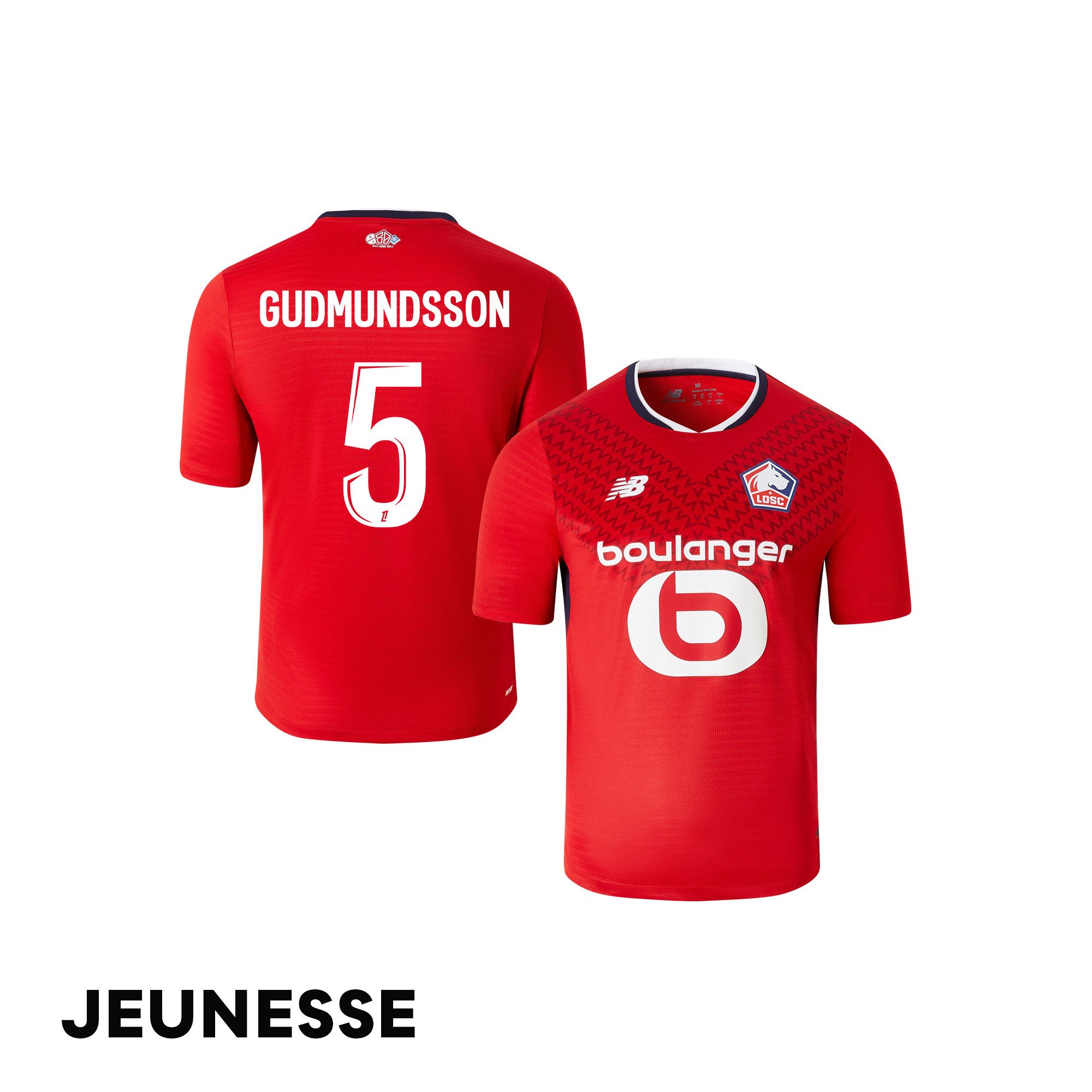 Gabriel Gudmundsson 5 LOSC Lille 2024/25 Home YOUTH Jersey - Red