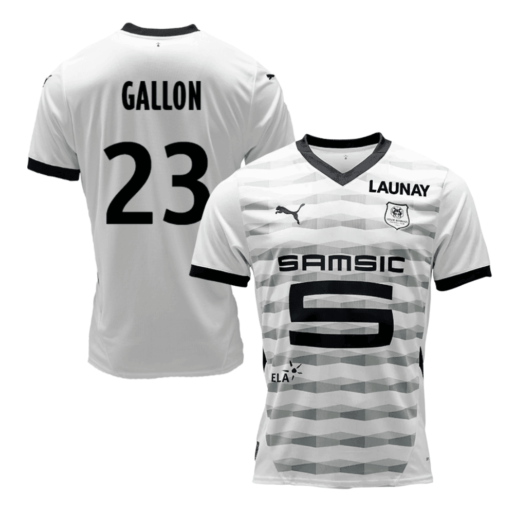 Gauthier Gallon 23 Stade Rennais F.C. 2024/25 Away Men Jersey - White