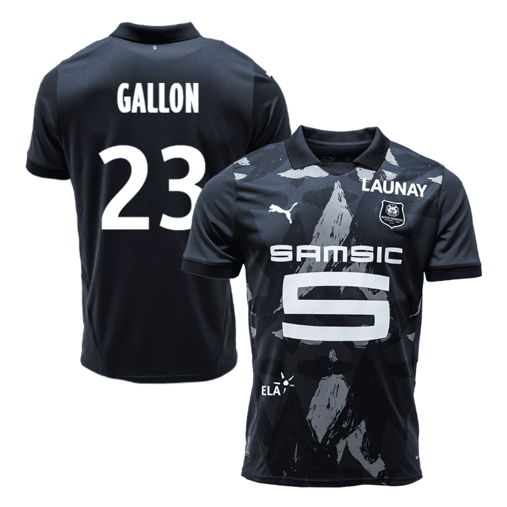 Gauthier Gallon 23 Stade Rennais F.C. 2024/25 Third Men Jersey - Black