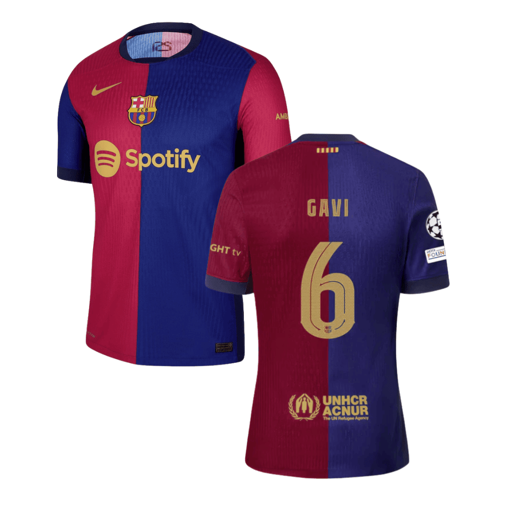 Gavi 6 Barcelona UCL Patch 2024/25 Home Men Jersey - Navy