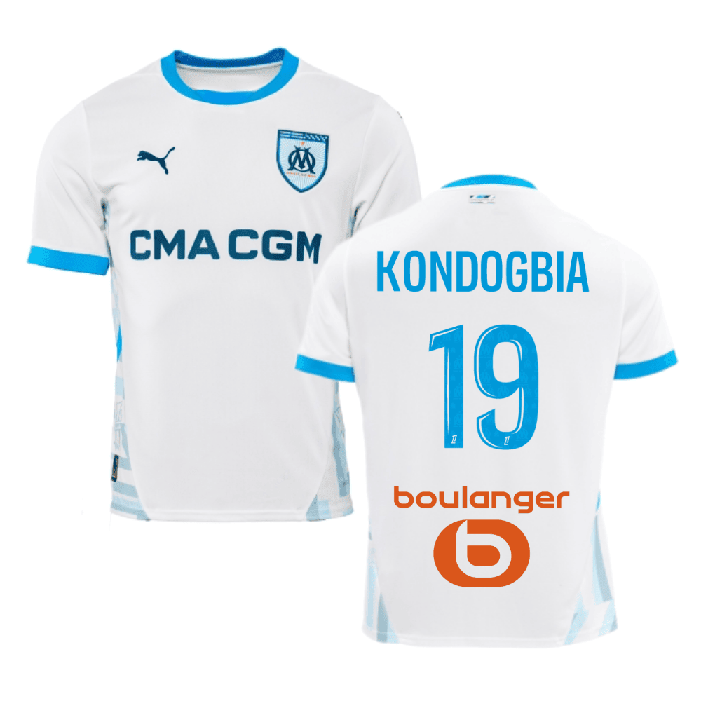 Geoffrey Kondogbia 19 Olympique de Marseille 2024/25 Home Men Jersey - White