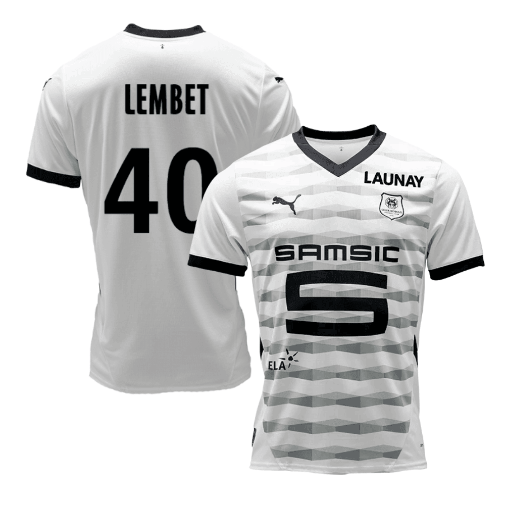 Geoffrey Lembet 40 Stade Rennais F.C. 2024/25 Away Men Jersey - White
