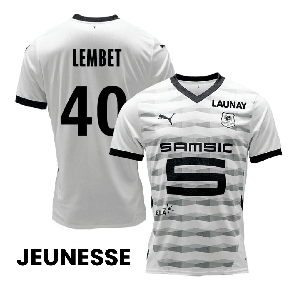 Geoffrey Lembet 40 Stade Rennais F.C. 2024/25 Away YOUTH Jersey - White