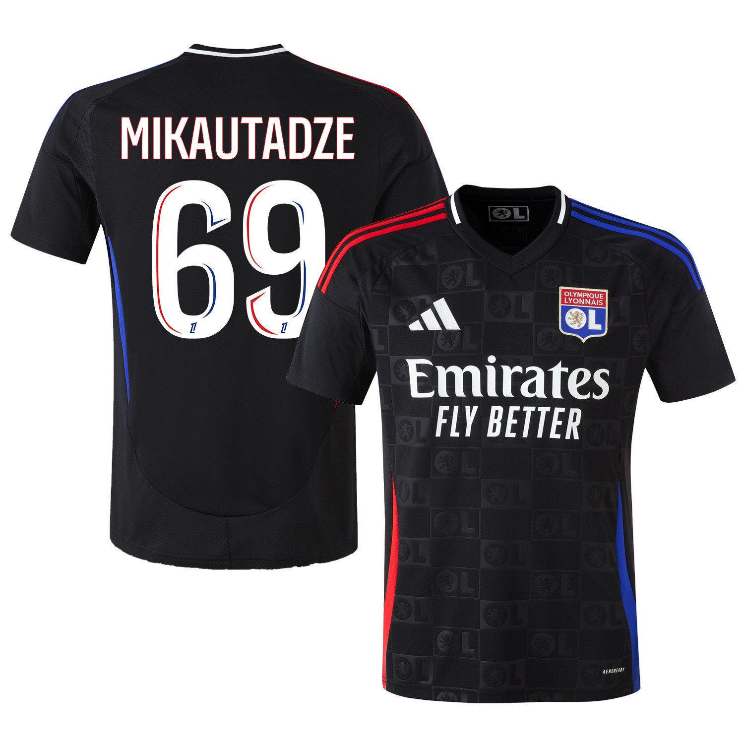 Georges Mikautadze 69 Olympique Lyonnais 2024/25 Away Men Jersey - Black