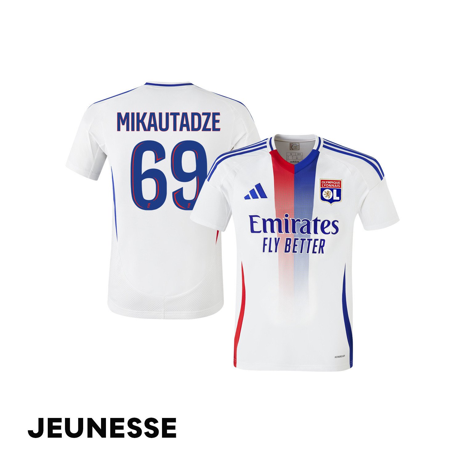 Georges Mikautadze 69 Olympique Lyonnais 2024/25 Home YOUTH Jersey - White