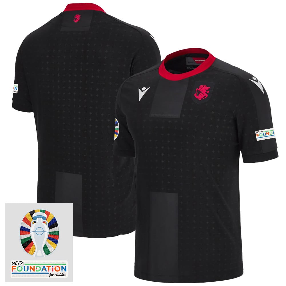 Georgia National Team 2024 Euro & Foundation Patch Away Men Jersey - Black