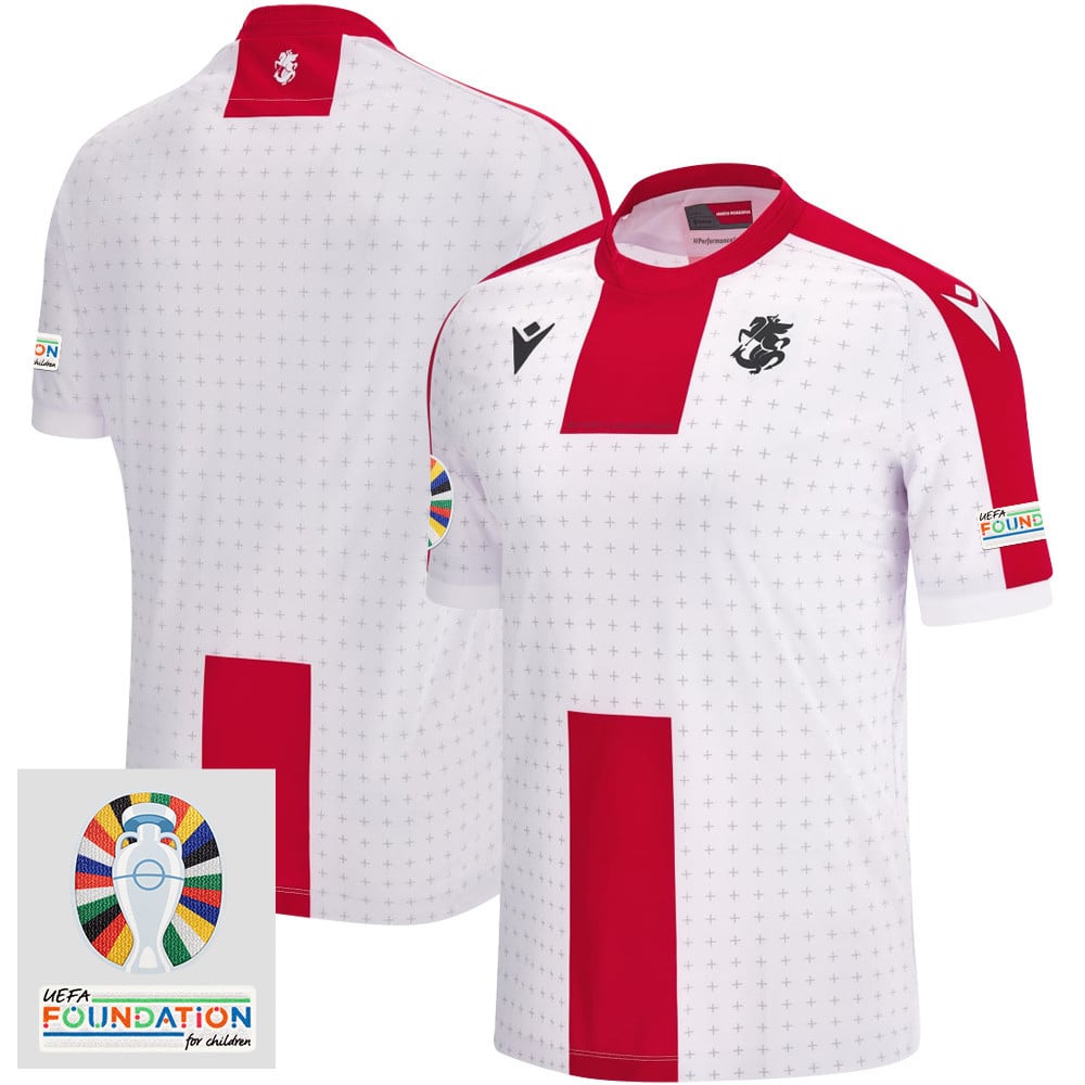 Georgia National Team 2024 Euro & Foundation Patch Home Men Jersey - White