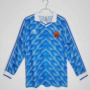 Germany 1988 Home Retro Long Sleeve Men Jersey - Blue
