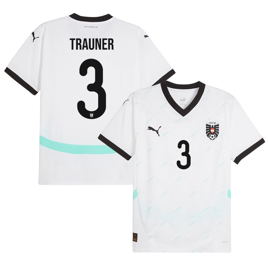 Gernot Trauner 3 Austria National Team 2024/25 Away Men Jersey - White