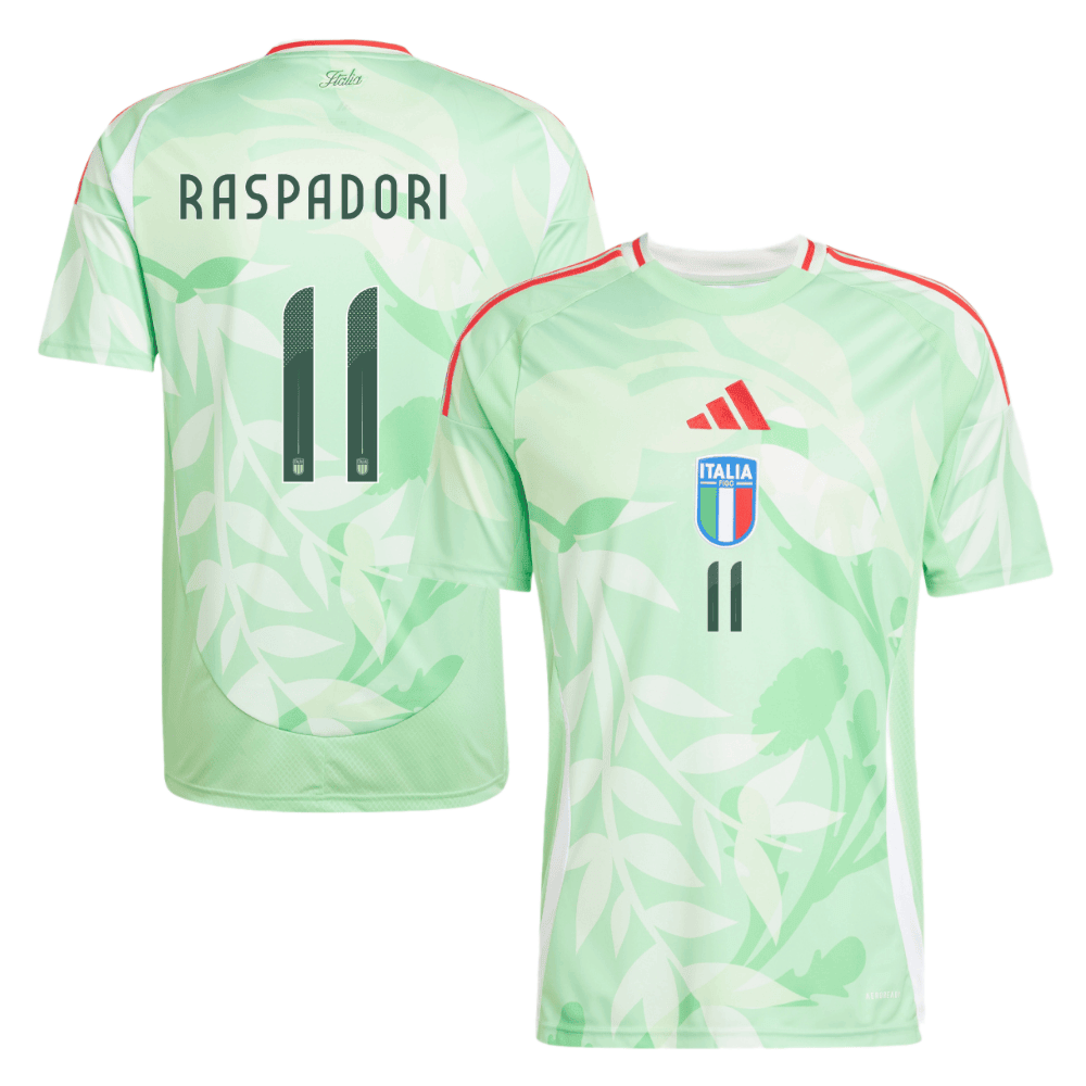 Giacomo Raspadori 11 Italy National Team 2025/26 Away Men Jersey - Green