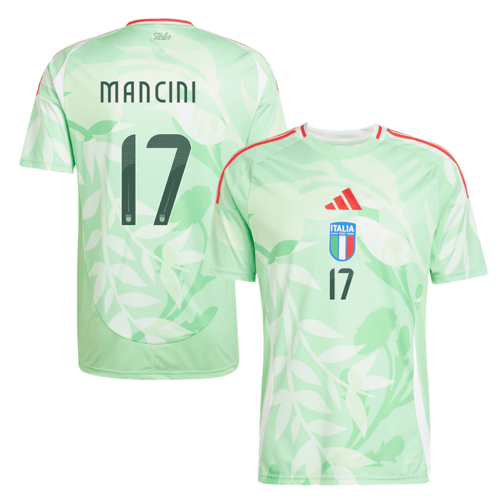 Gianluca Mancini 17 Italy National Team 2025/26 Away Men Jersey - Green