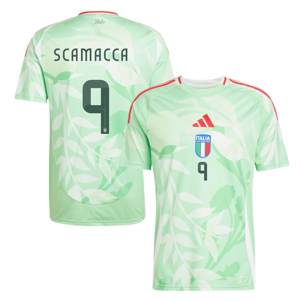 Gianluca Scamacca 9 Italy National Team 2025/26 Away Men Jersey - Green