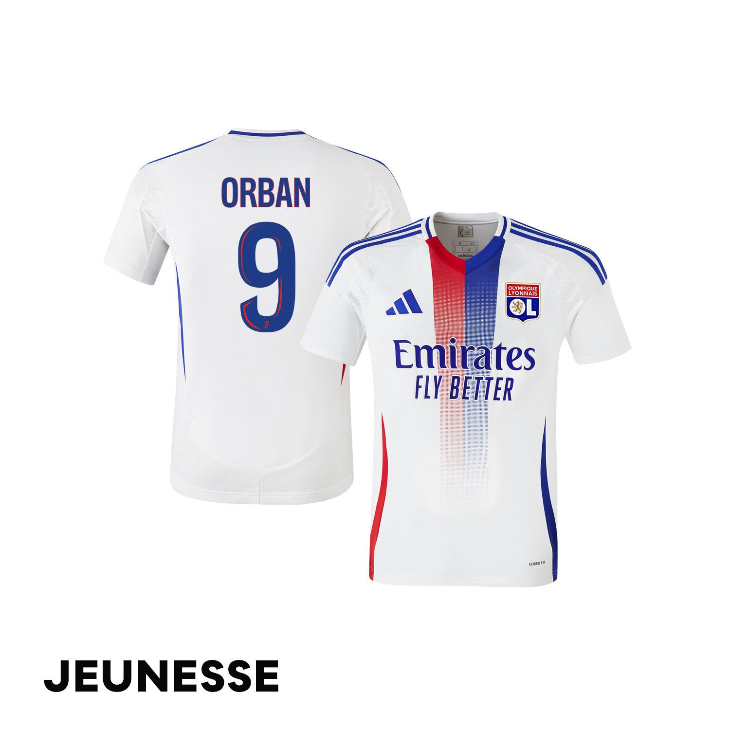 Gift Orban 9 Olympique Lyonnais 2024/25 Home YOUTH Jersey - White