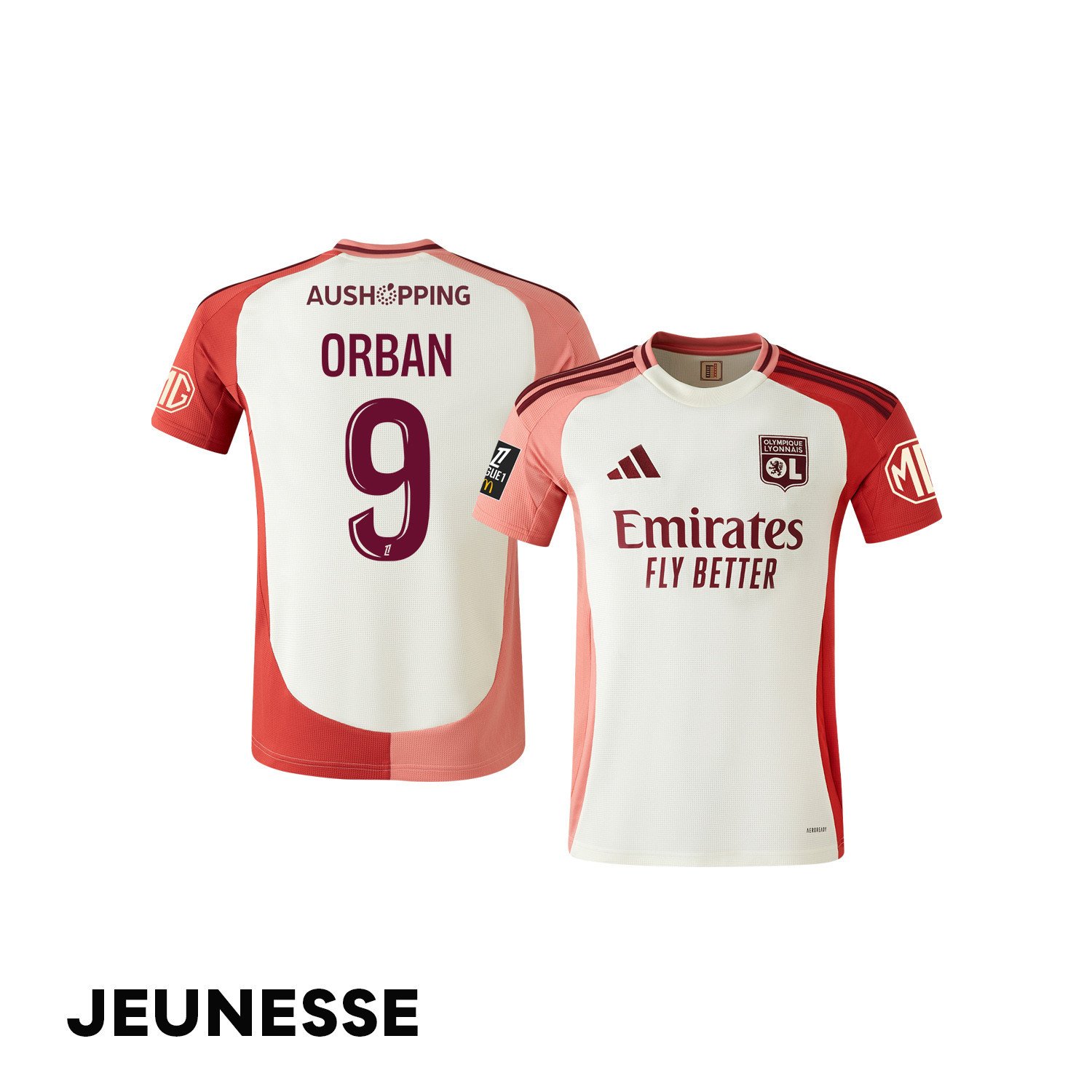 Gift Orban 9 Olympique Lyonnais 2024/25 Third YOUTH Jersey - Cream