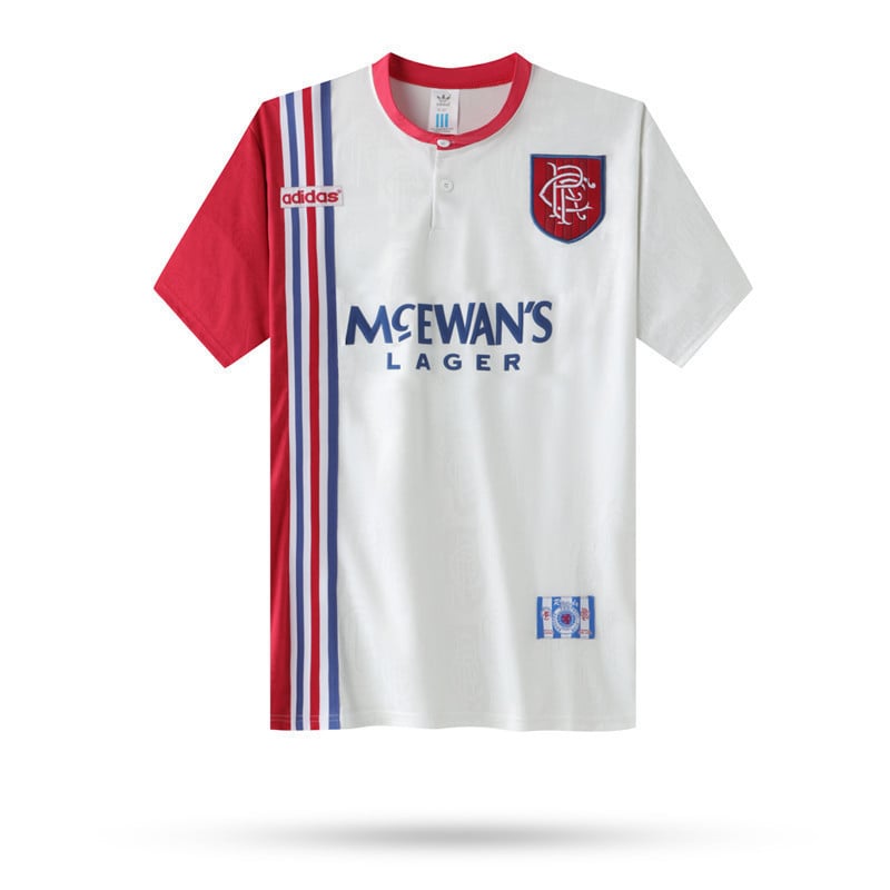 Glasgow Rangers 1996-97 Away Men Retro Jersey - White
