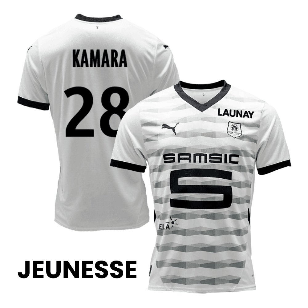 Glen Kamara 28 Stade Rennais F.C. 2024/25 Away YOUTH Jersey - White