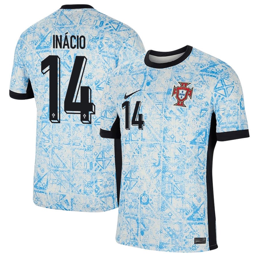 Gonçalo Inácio 14 Portugal National Team 2024/25 Away Men Jersey - Cream/Blue