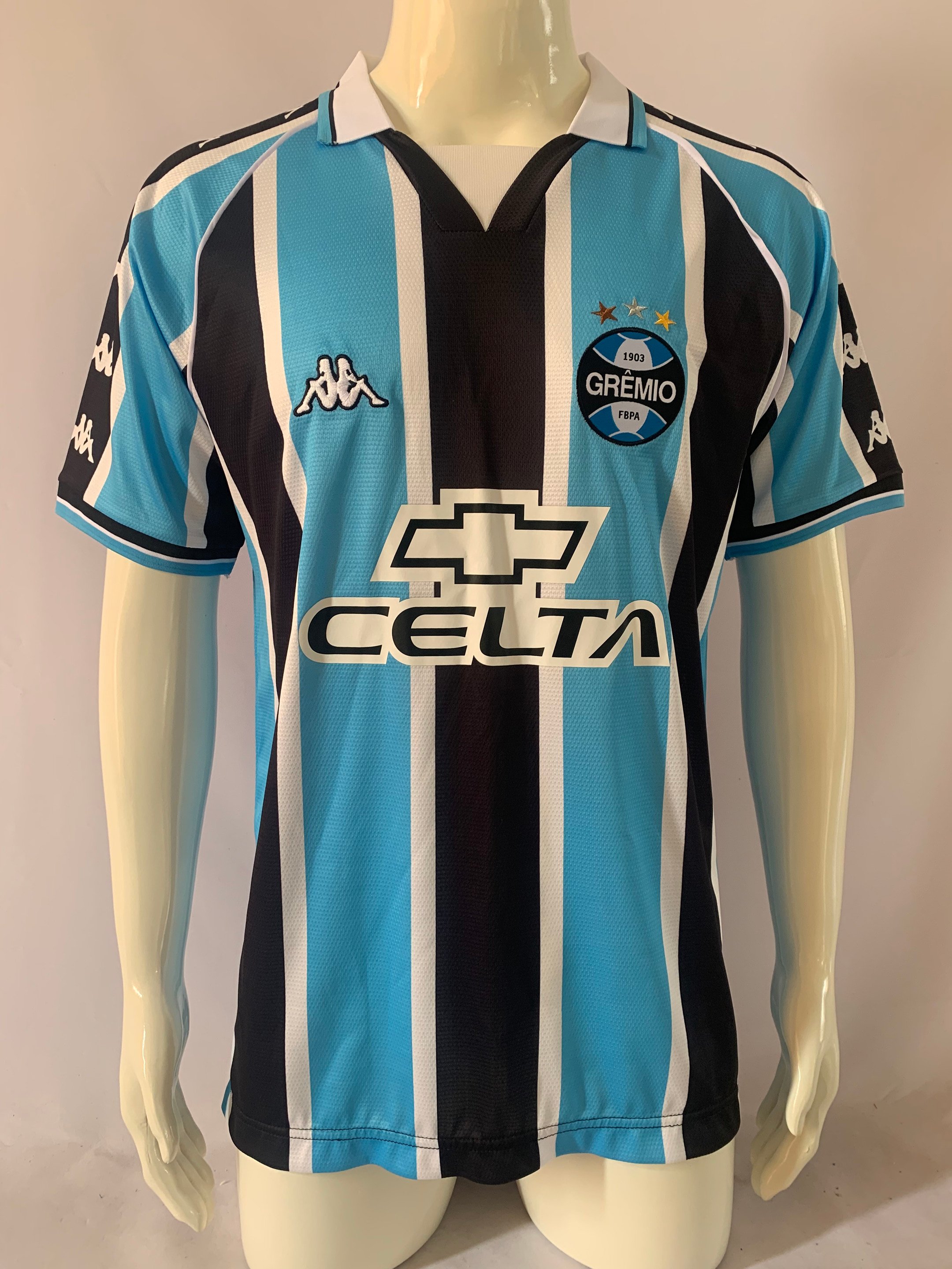 Grêmio Novorizontino 2000 Home Retro Men Jersey – Sky Blue/White/Black