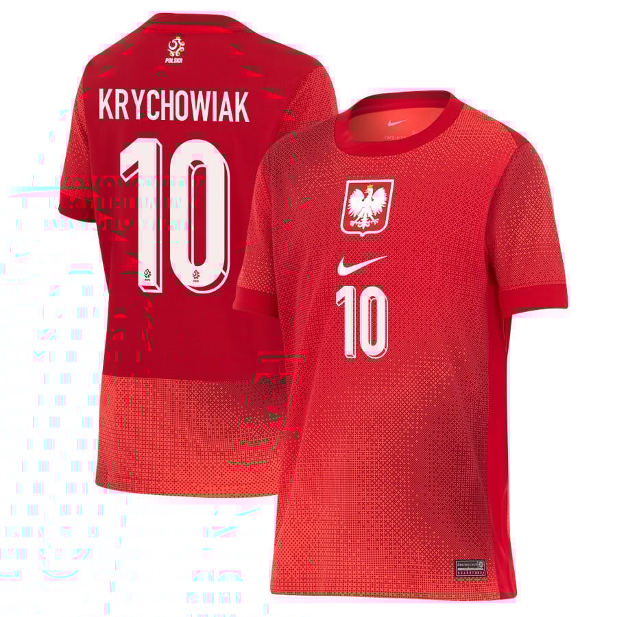 Grzegorz Krychowiak 10 Poland National Team 2024/25 Away YOUTH Jersey - Red