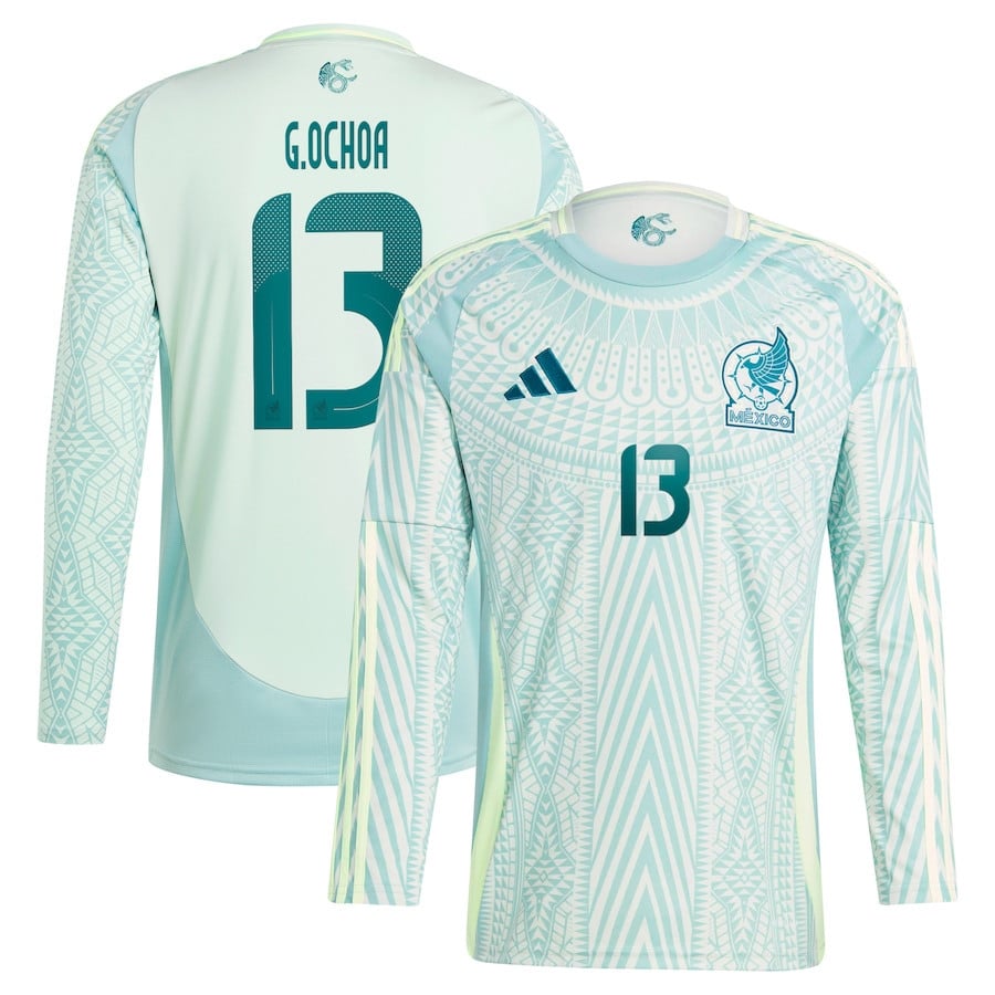 Guillermo Ochoa 13 Mexico National Team 2024 Away Long Sleeve Men Jersey - Green