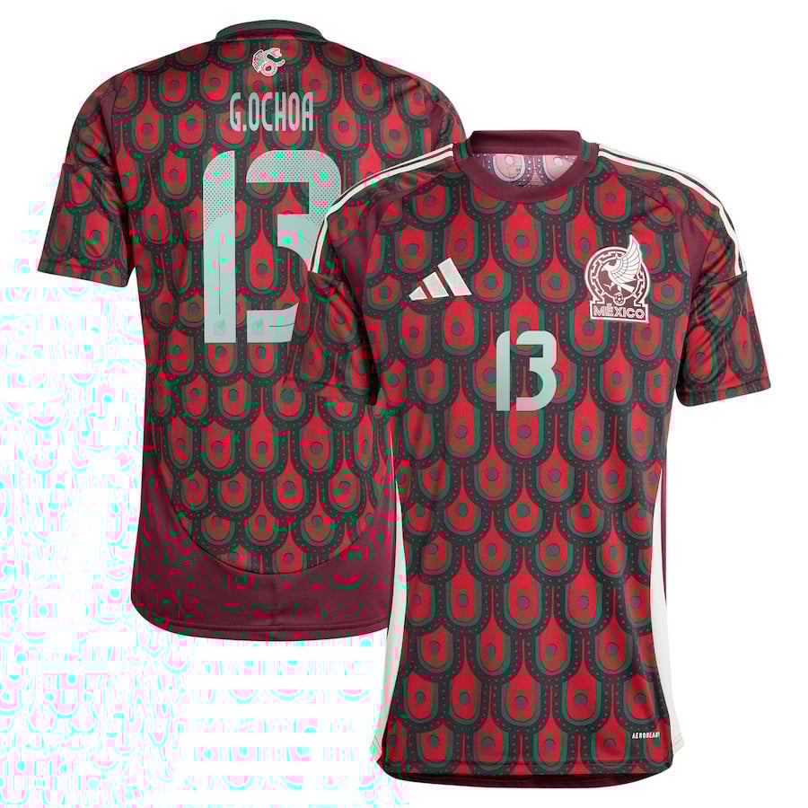Guillermo Ochoa 13 Mexico National Team 2024 Home Men Jersey - Burgundy