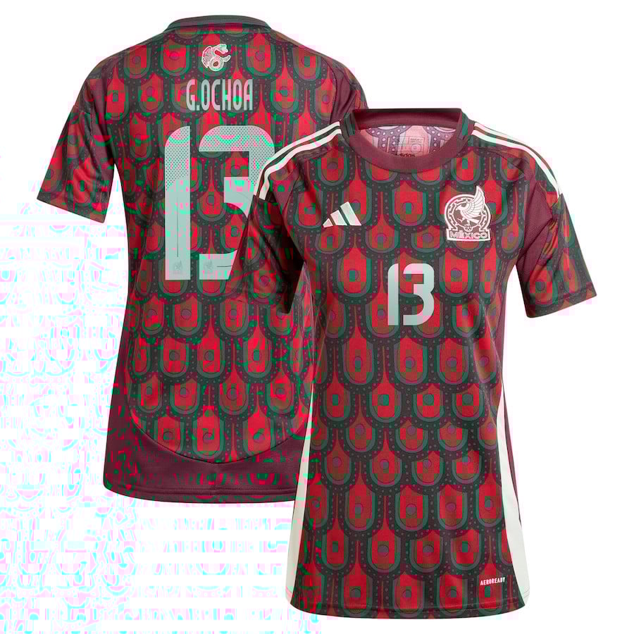 Guillermo Ochoa 13 Mexico National Team 2024 Home Women Jersey - Burgundy