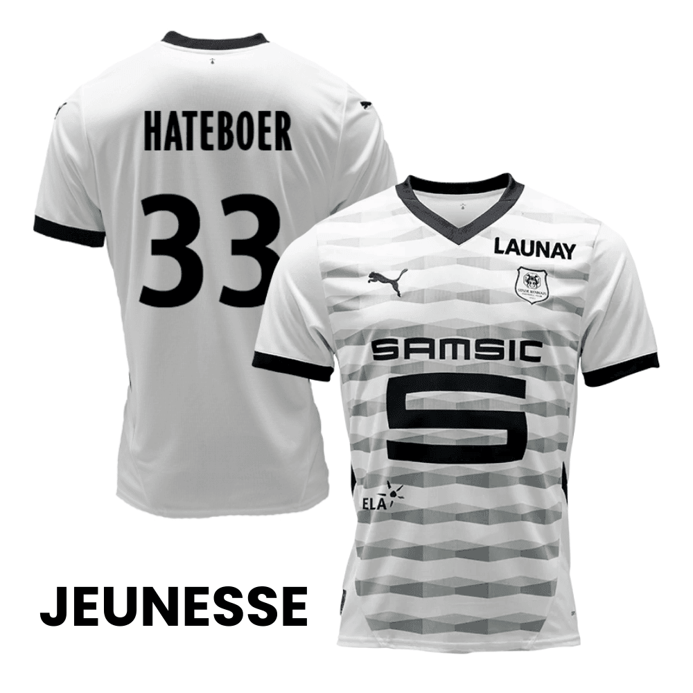Hans Hateboer 33 Stade Rennais F.C. 2024/25 Away YOUTH Jersey - White