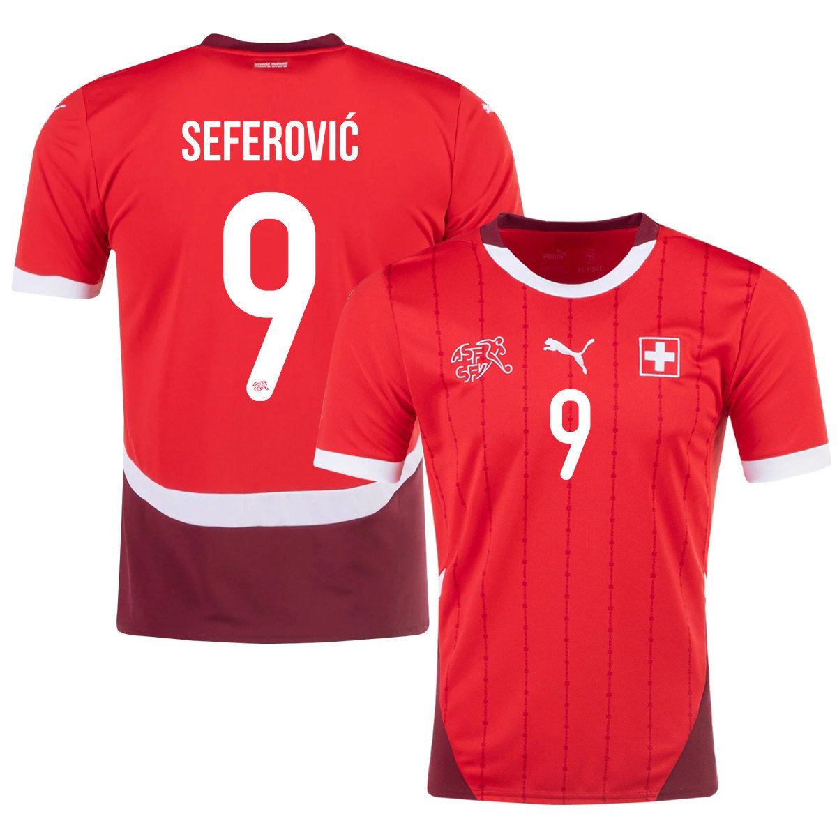 Haris Seferovic 9 Switzerland National Team 2024/25 Home Men Jersey - Red