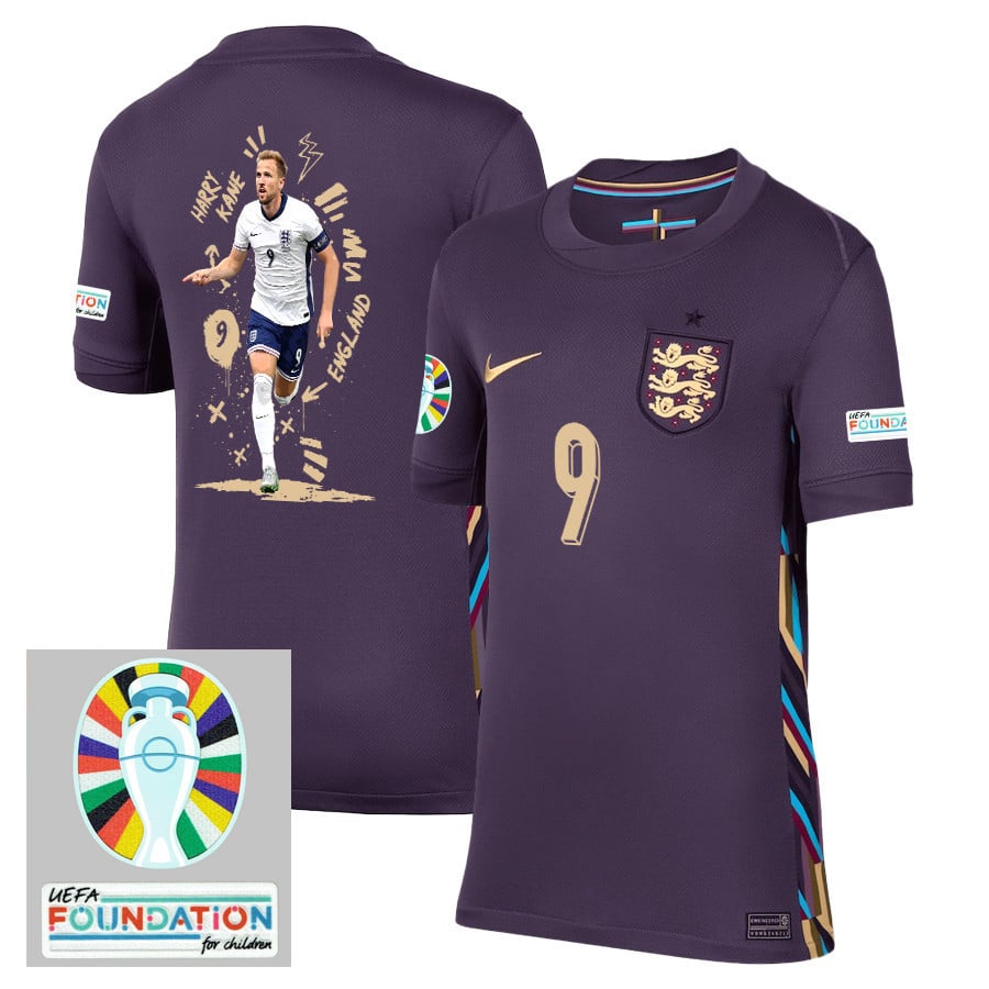 Harry Kane 9 England Superstar England 2024/25 Away Stadium Football Jersey - YOUTH Jersey
