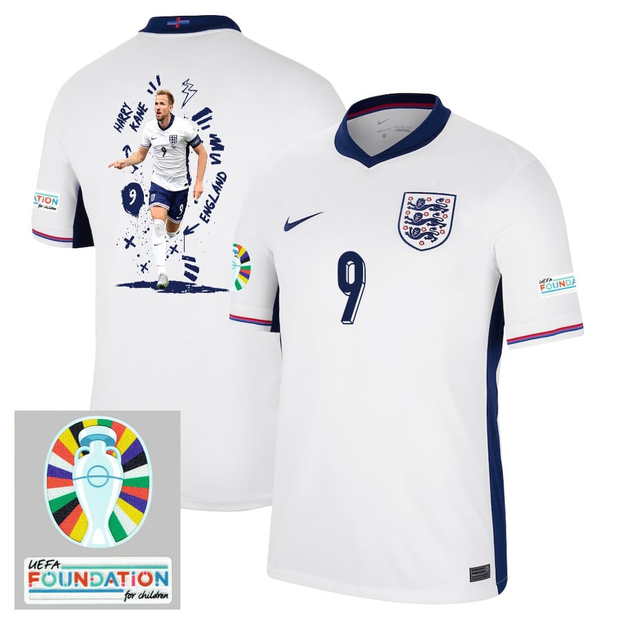 Harry Kane 9 England Superstar England 2024/25 Home Stadium Football Jersey - Men White