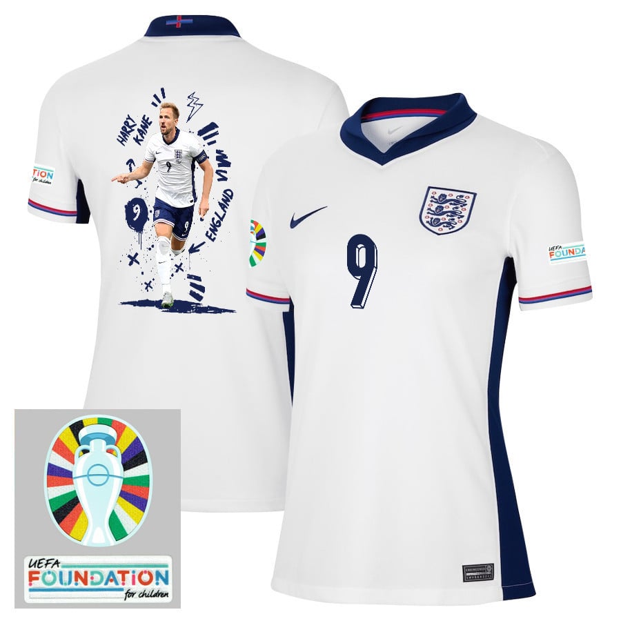 Harry Kane 9 England Superstar England 2024/25 Home Stadium Football Jersey - Women Jersey