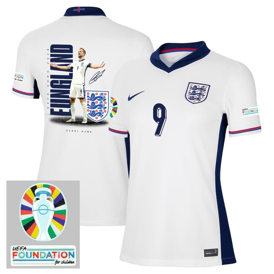 Harry Kane 9 The HurriKane England 2024/25 Home Stadium Football Jersey - Women Jersey