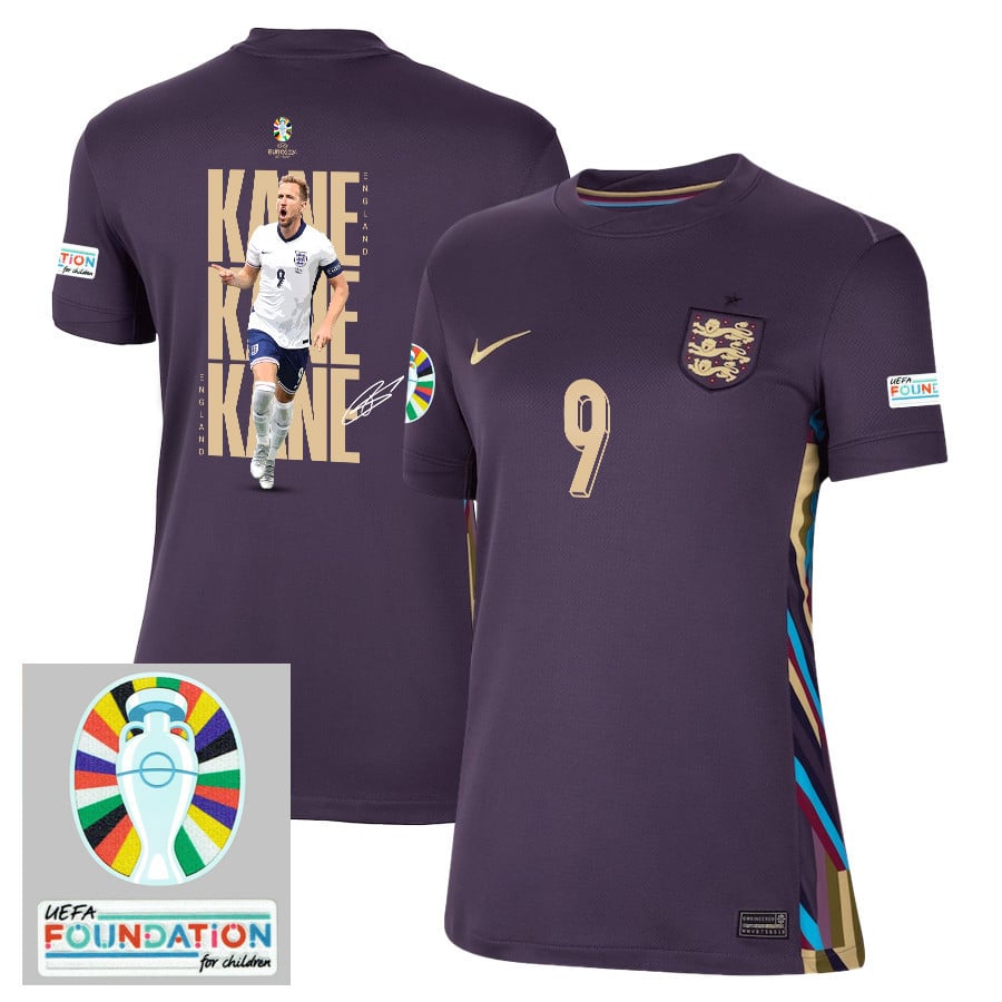 Harry Kane 9 The Three Lions England 2024/25 Away Stadium Football Jersey - Women Jersey