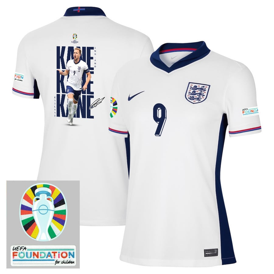 Harry Kane 9 The Three Lions England 2024/25 Home Stadium Football Jersey - Women Jersey