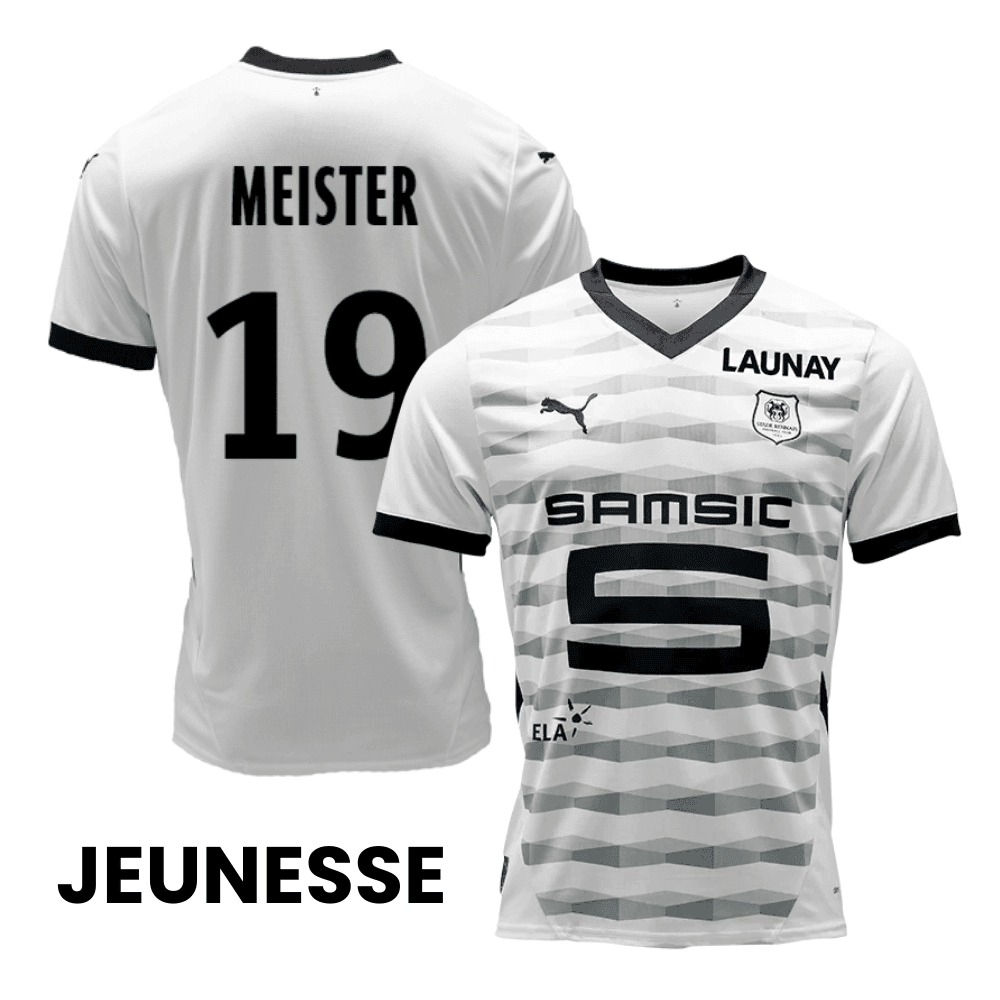 Henrik Meister 19 Stade Rennais F.C. 2024/25 Away YOUTH Jersey - White