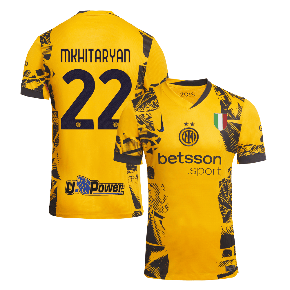 Henrikh Mkhitaryan 22 Inter Milan 2024/25 Third Men Jersey - Yellow