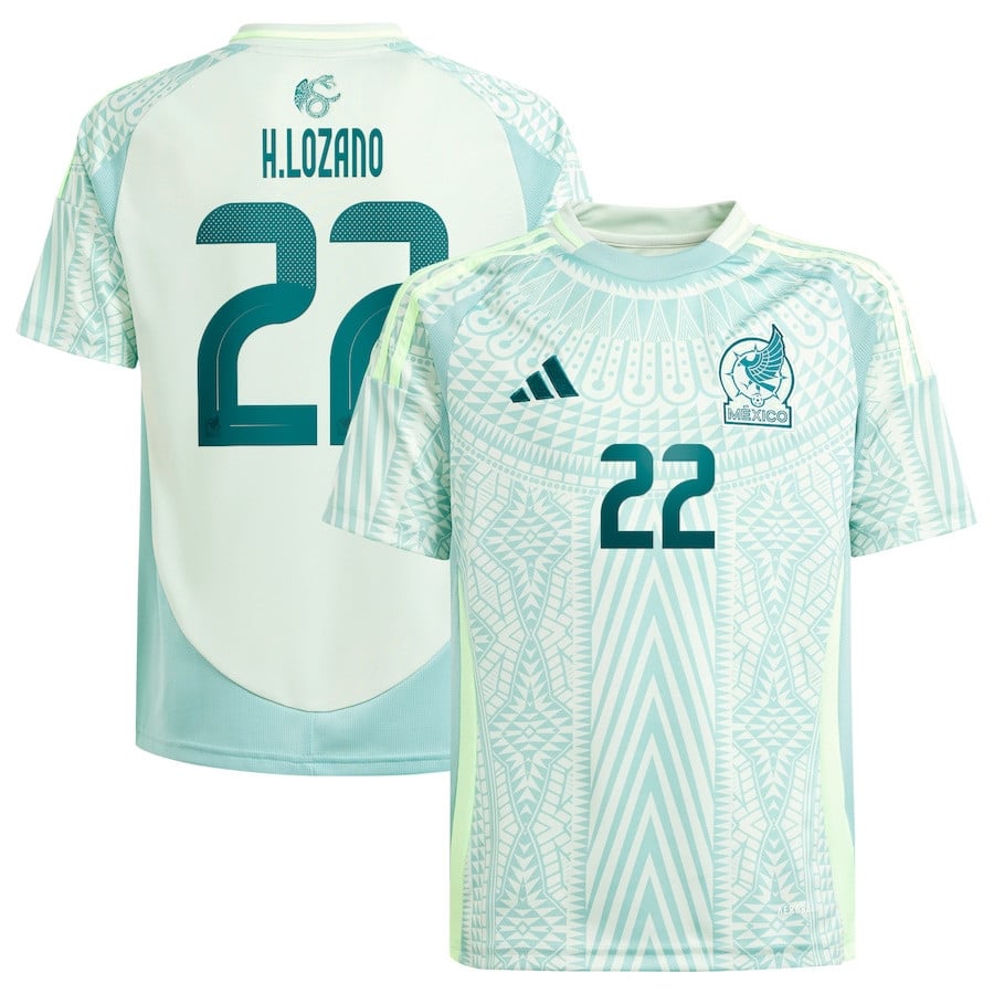 Hirving Lozano 22 Mexico National Team 2024 Away YOUTH Jersey - Green