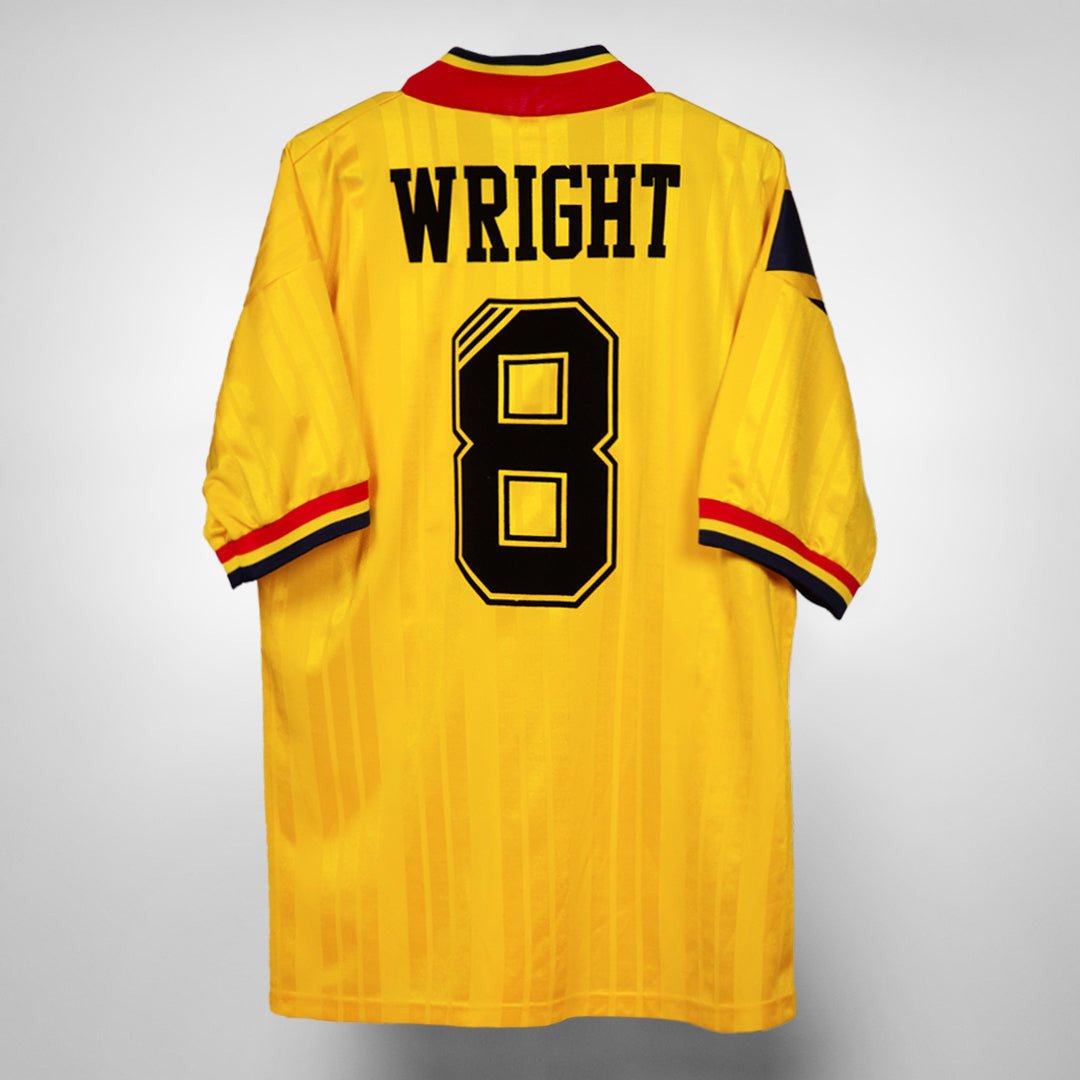 Ian Wright 8 Arsenal 1993-1994 Away Retro Jersey - Men Yellow