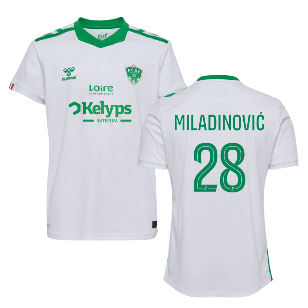 Igor Miladinović 28 AS Saint-Étienne 2024/25 Away Men Jersey - White