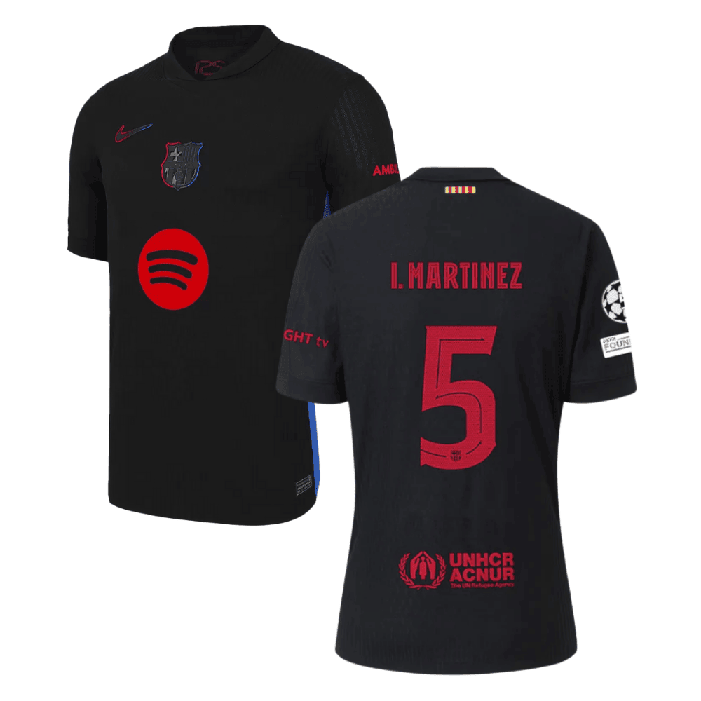 Iñigo Martínez 5 Barcelona UCL Patch 2024/25 Away Men Jersey - Black