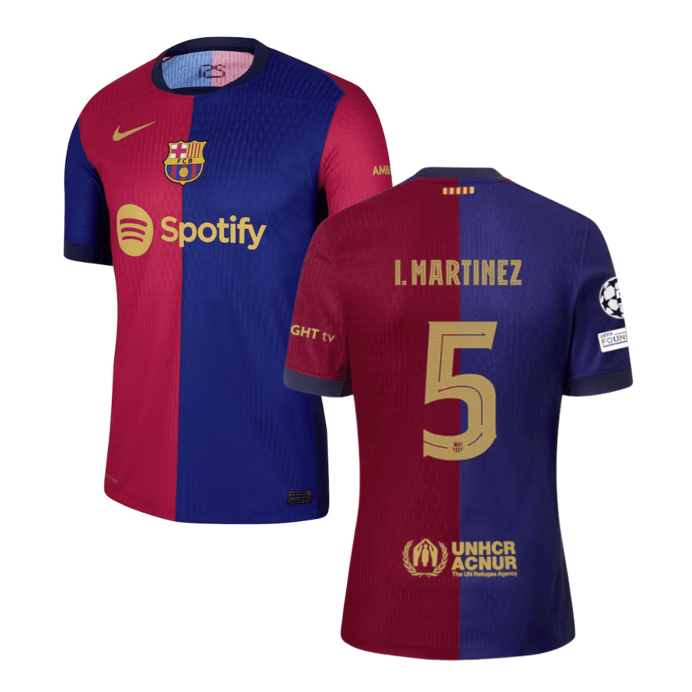 Iñigo Martínez 5 Barcelona UCL Patch 2024/25 Home Men Jersey - Navy